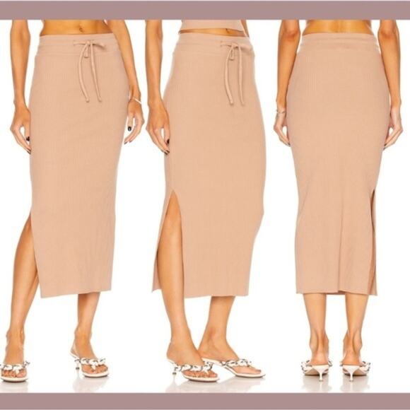 The Range Revolve Primary Rib Midi Skirt in Light Tawny Size M - Picture 1 of 11